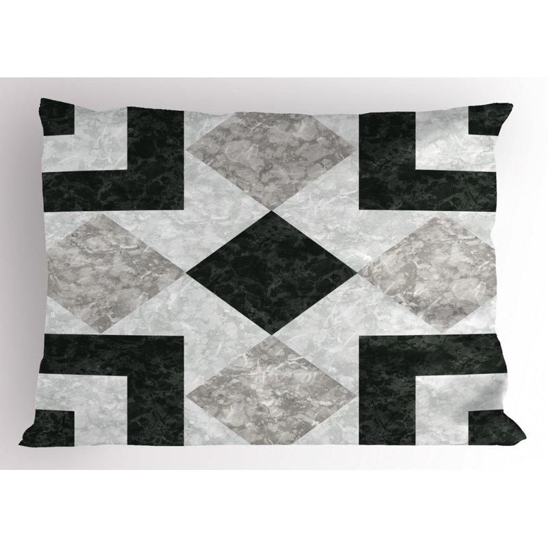 Marble Polyester Geometric Sham Set, Twin