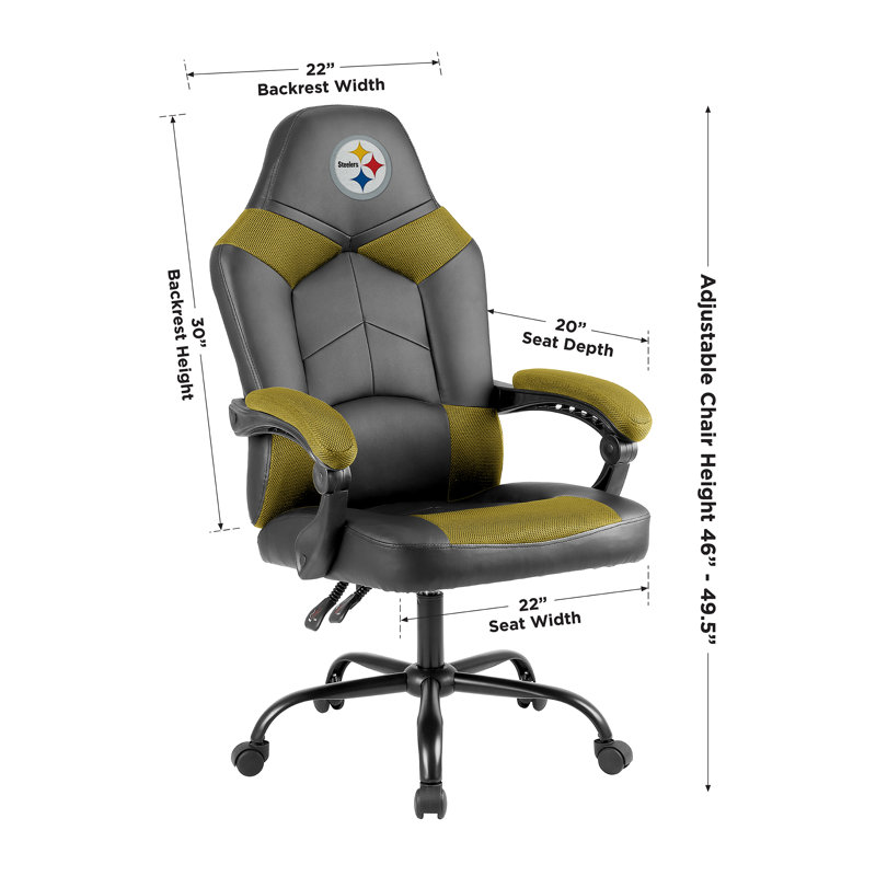Executive Chair with Headrest, NFL Pittsburgh Steelers