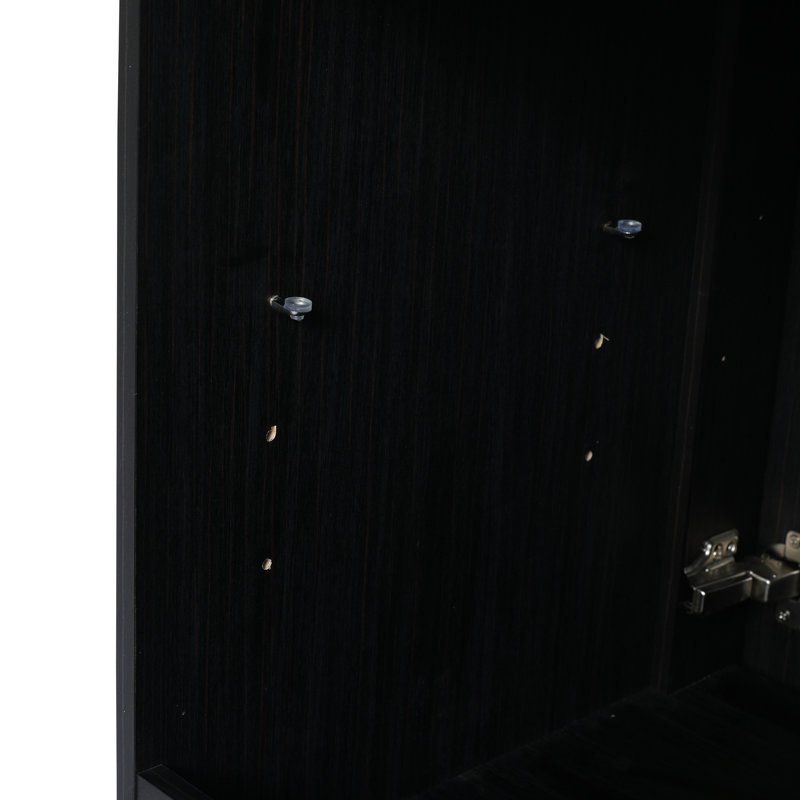 Meuble-lavabo autoportant 24 po - Châtaignier noir avec grande armoire spacieuse