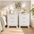Fluted 3 -Drawers Dresser For Bedroom With Dresser Organizer, 23.6''W Wood Wide Chest of Drawers ,Nightstand-1287117294-1121764643