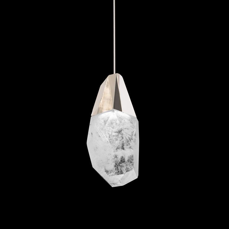 Martini 1 - Light LED Single Pendant, Polished Nickel, Optic Haze Crystal