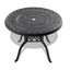 Cet ensemble de salle à manger en fonte d'aluminium toutes saisons comprend des chaises pivotantes et une table ronde avec cadre noir-2073200577