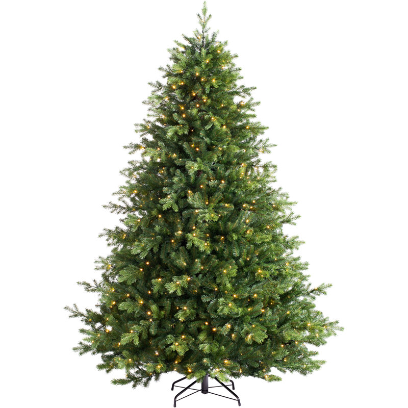 Pre-Lit Balsam Green Fir Artificial Christmas Tree White Lights with Stand, 6ft H x 3.67ft W x 3.67ft D