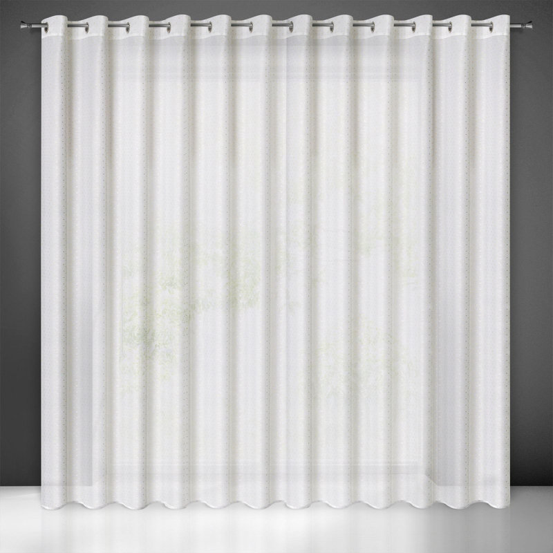 Kanako Sheer Curtain, 250cm H x 300cm W, White/Champagne