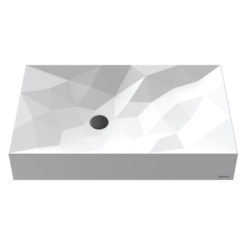 Karran Diamond 28 In. Quartz Rectangular Vessel Sink, White