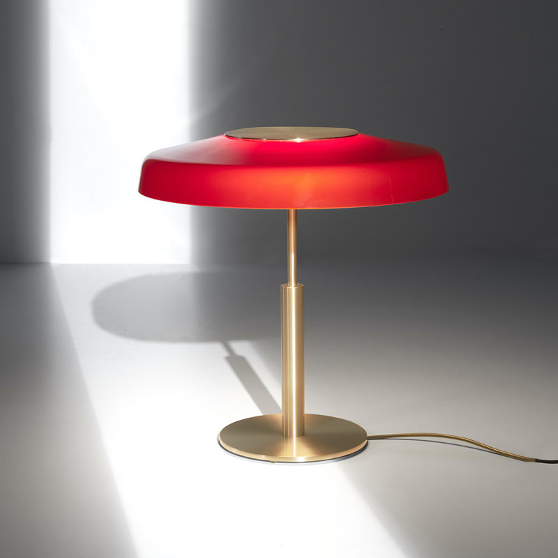Dora LED Table Lamp, Red, Black Nickel