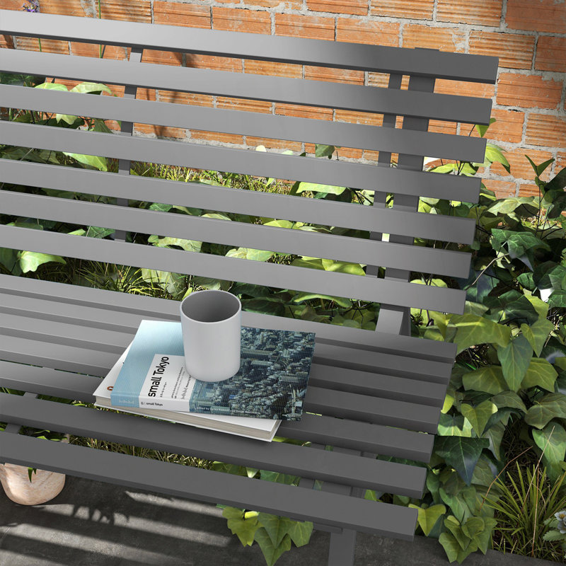 Banc de jardin, banc de patio extérieur, banc de chambre à coucher, Gris