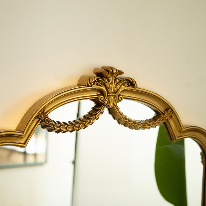 35'' Viti Mirror, Baroque Revival Style With An Ornate Golden Frame, Suitable For Bathroom, Bedroom, Living Room, Corridor, Entryway, Etc.