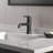 Trinsic Matte Black Bathroom Faucet, Single Hole Bathroom Sink Faucet for Vanity, Metal Push-Pop Drain Assembly, Matte Black-238196394