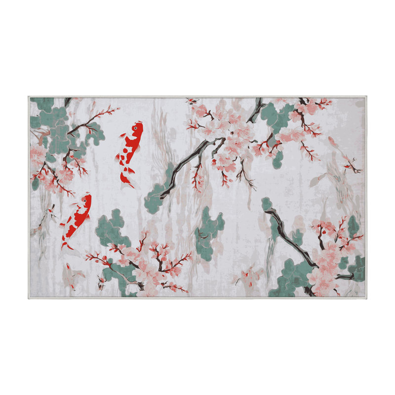 Machine Washable White Area Rug, Rectangle 4' x 6'