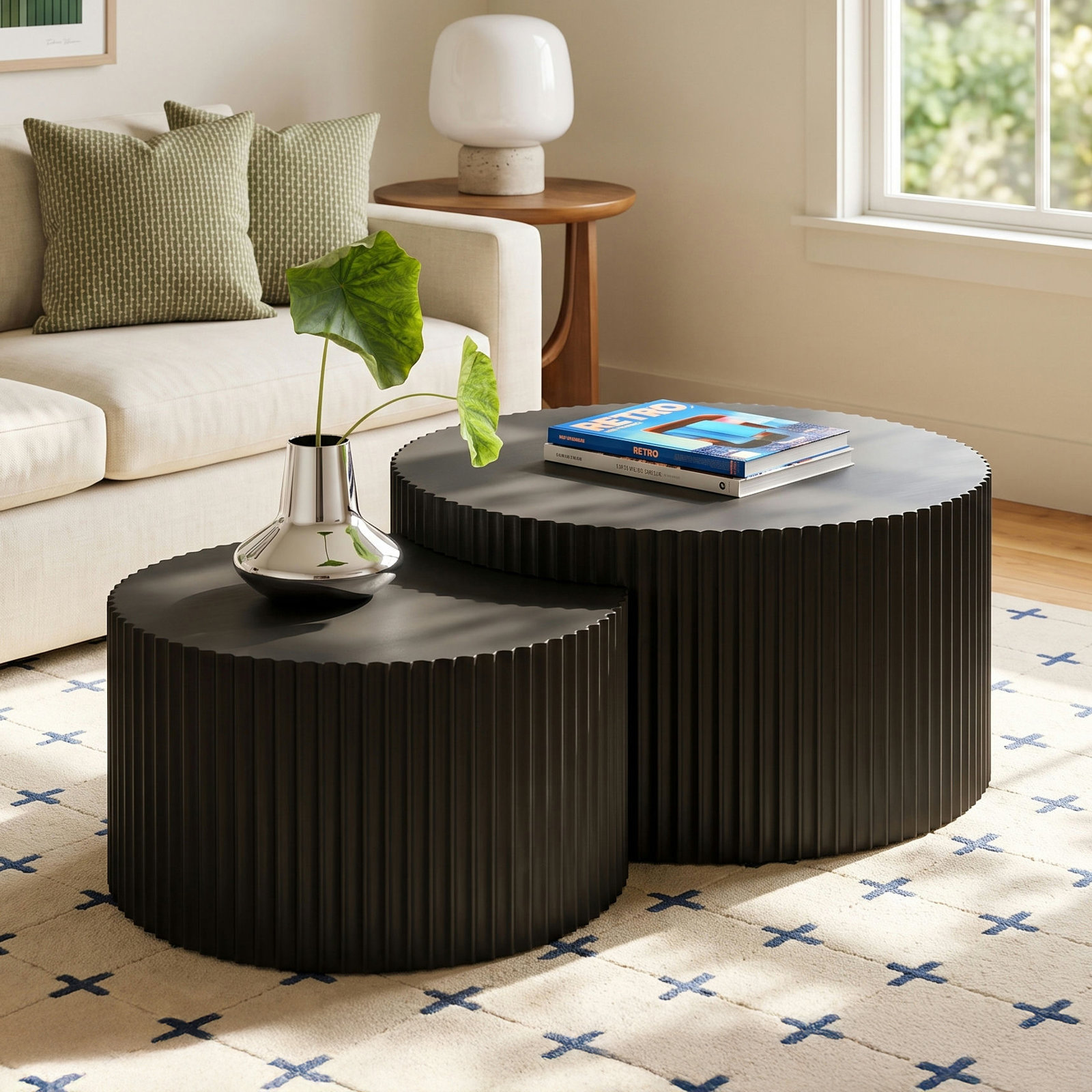 Berneice 55" Nesting Coffee Table, Black