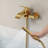Wall Mount Tub Filler Roman Bathtub Faucet with Handheld Shower-114216931