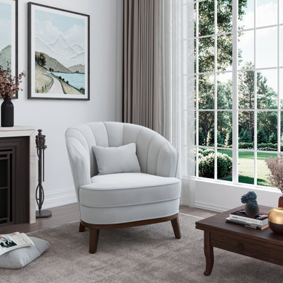 Fauteuil d'appoint rembourré Ava, gris