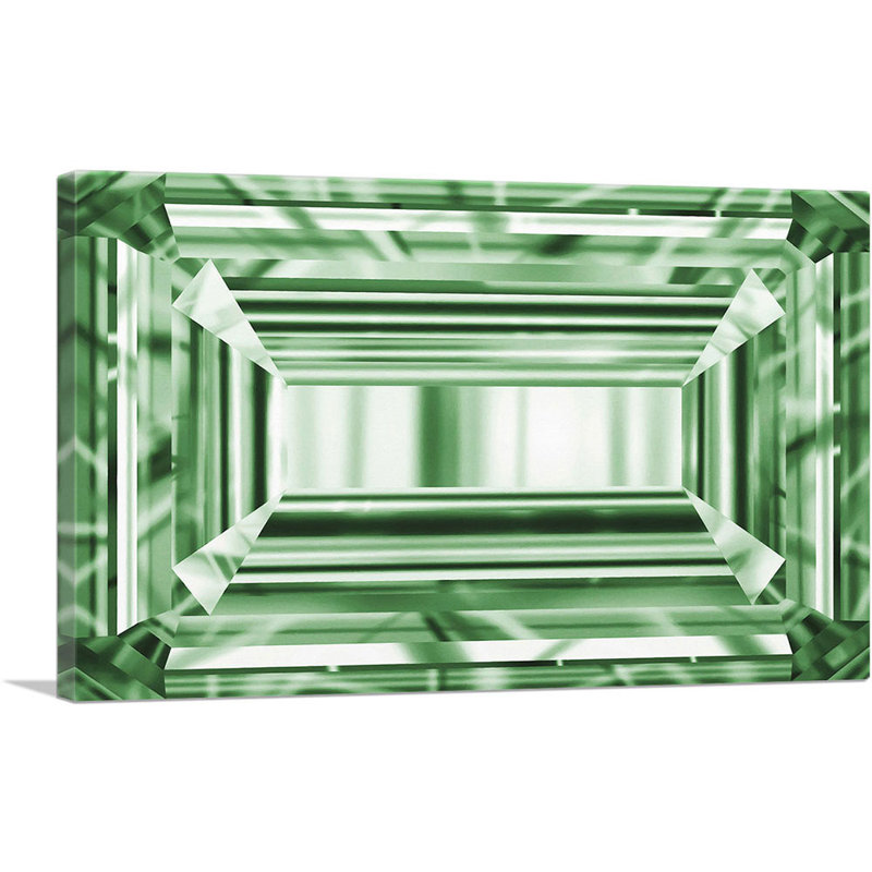 «Green Emerald Cut Diamond Jewel», impression sur toile tendue, H 12 po x l 18 po x 1,5 po