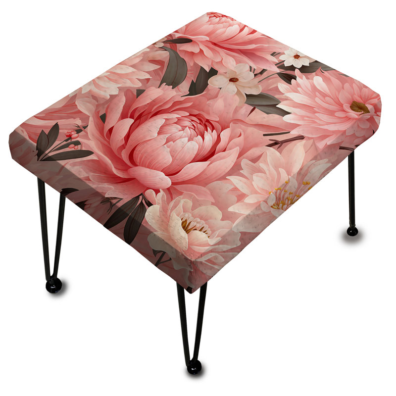 Repose-pieds rose floral pivoine délicatesse I