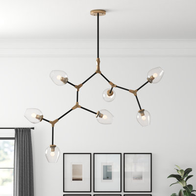 Lustre linéaire moderne Spoutnik à 7 lumières Spinks
