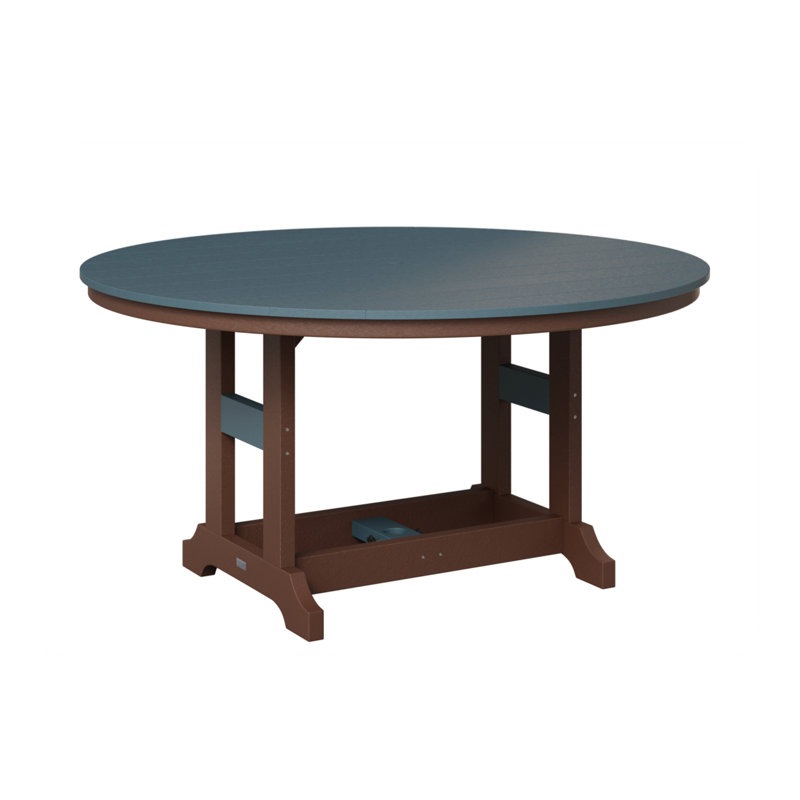 Garden Classic Outdoor Round Bar Table, Slate, Chocolate Brown