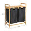 Panier à linge double en bambou avec tablette