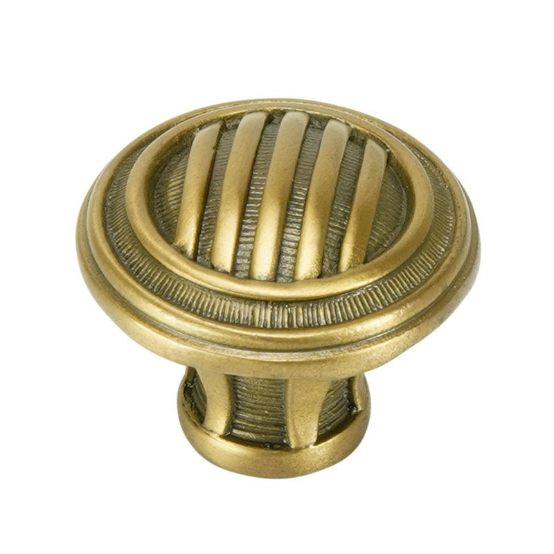 RIBBED KNOB; ANTIQUE NICKEL, Gold