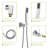 Dual Shower Head  16 Inch Ceiling Mount Square Shower System With Roughin Valve, Chrome-129525307