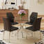 Ensemble de salle à manger 4 pièces avec table ronde en verre trempé et chaises de luxe modernes-657847140-657847142
