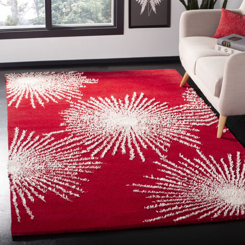 Geometric Wool Hand Woven Area Rug, Rectangle 152 x 244cm