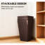 Ensemble de 3 jardinières d'extérieur en PP de style rotin brun avec trous de drainage pour l'extérieur P 14,3 po x l 14,3 po x H 24 po-1253574450