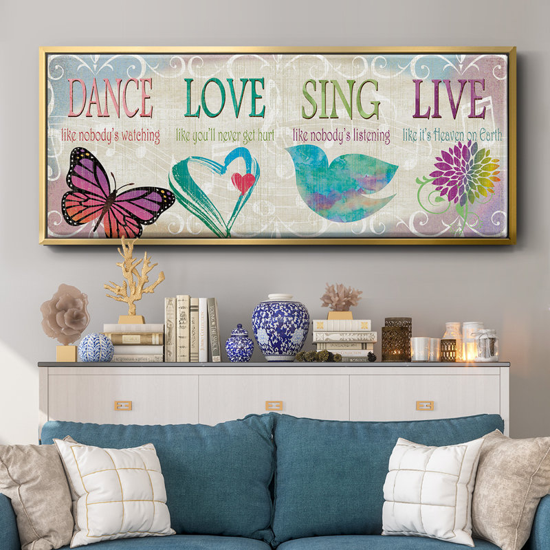 Dance Love Sing - toile encadrée, H 8 po x l 20 po