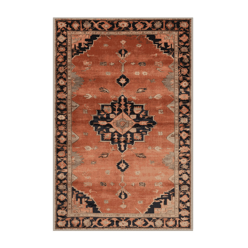 Machine Washable Overdyed Brown Area Rug, Rectangle 4' x 6'