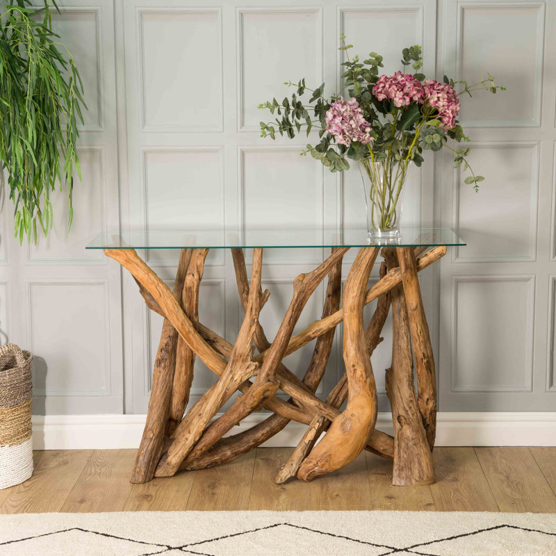 Deweese 120cm Glass Top Console Table
