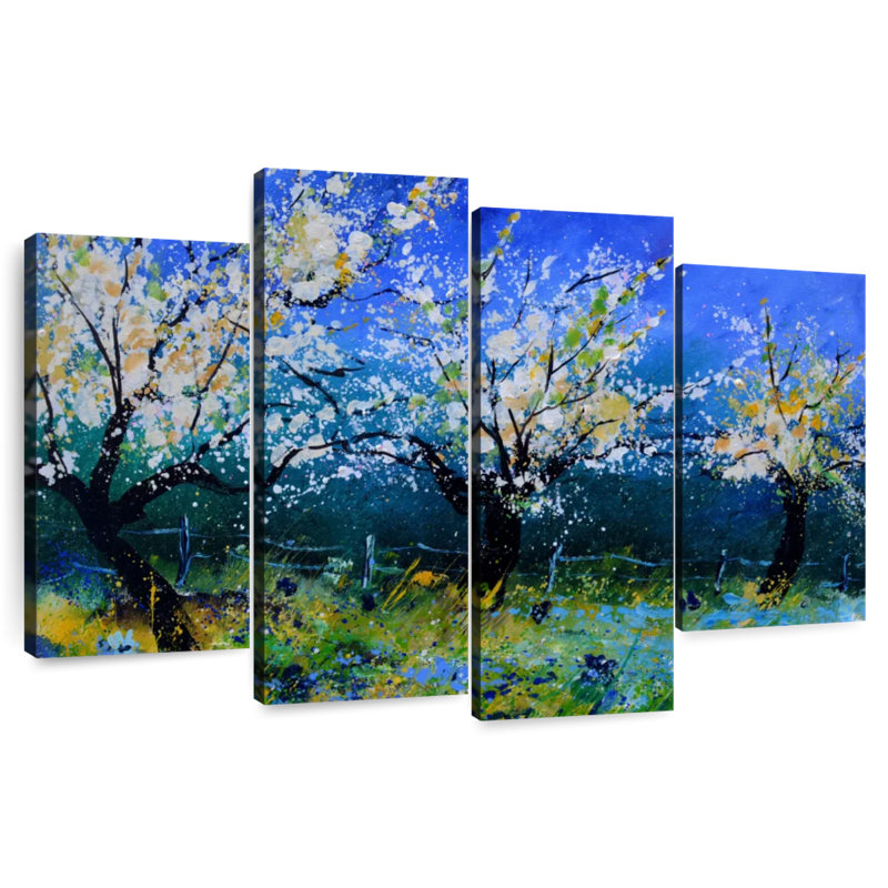 Avery Apple Trees In Spring, 54" H x 84" W