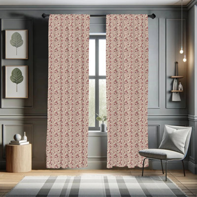 Panneau coulissant floral semi-diaphane avec passe-tringle