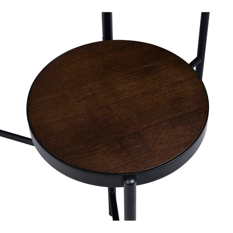 Support pour plante pliable à trois niveaux en métal noir avec dossier ouvert, 18 po de largeur, 19 po de profondeur, 30 po de hauteur, 9 lb
