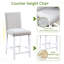 Ensemble de salle à manger 5 pièces à hauteur de comptoir: table carrée en bois et 4 chaises rembourrées, décoration en cristal-2135202210-2135201884