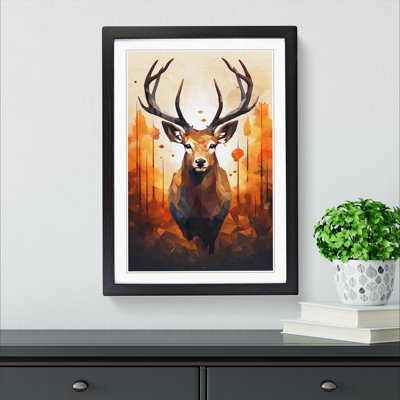 Deer Geometric - Framed Print