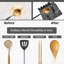 Repose-cuillère en silicone avec porte-couvercle - Support pour ustensiles de cuisine 3 en 1 - Gris, grand