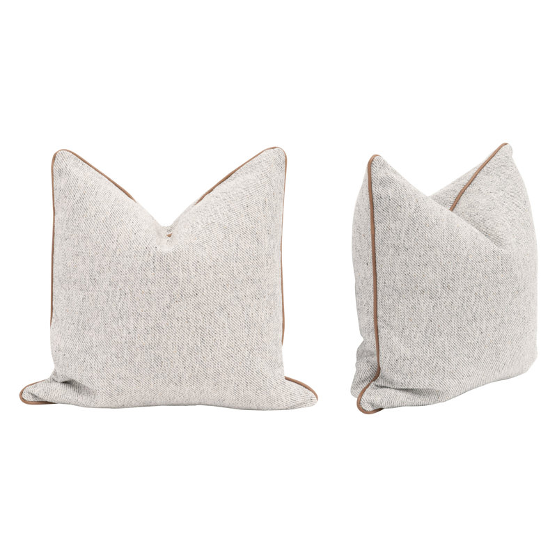 Kaidee Polyester Throw Pillow, Gray/Whisky Brown