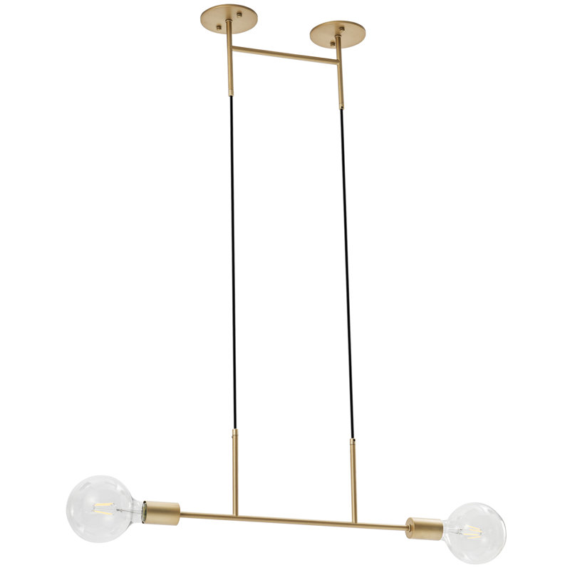  Luminaire suspendu linéaire à 2 lumières pour îlot de cuisine