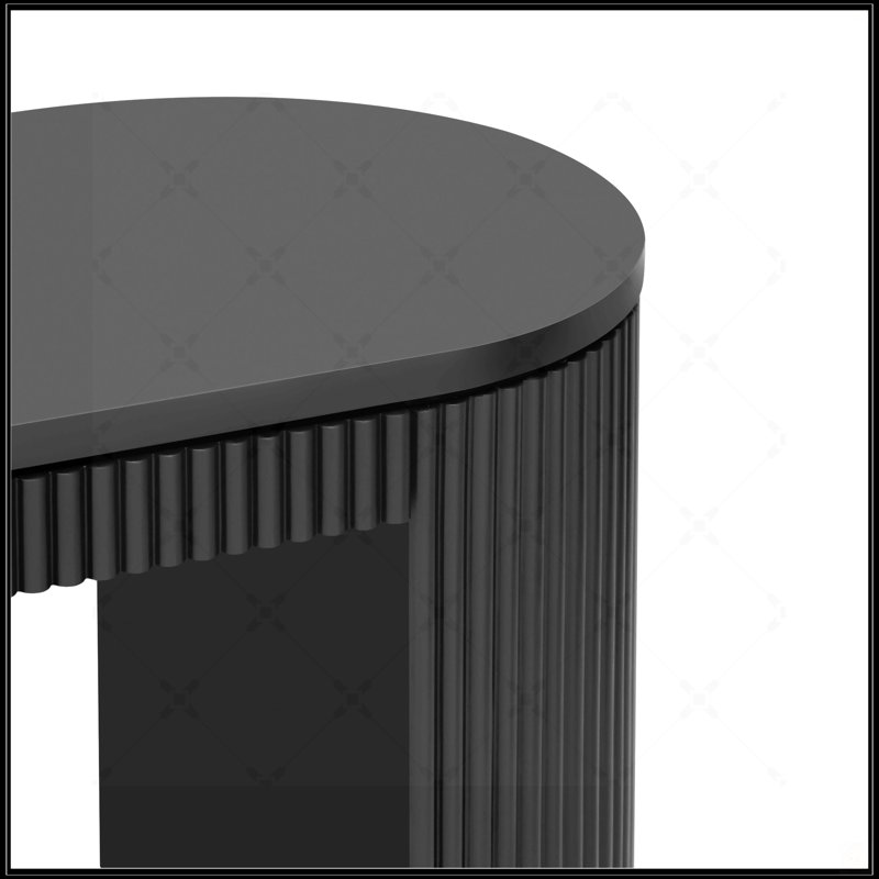 Console incurvée avec pieds à rayures verticales uniques, idéale pour la vie moderne et la polyvalence décorative.