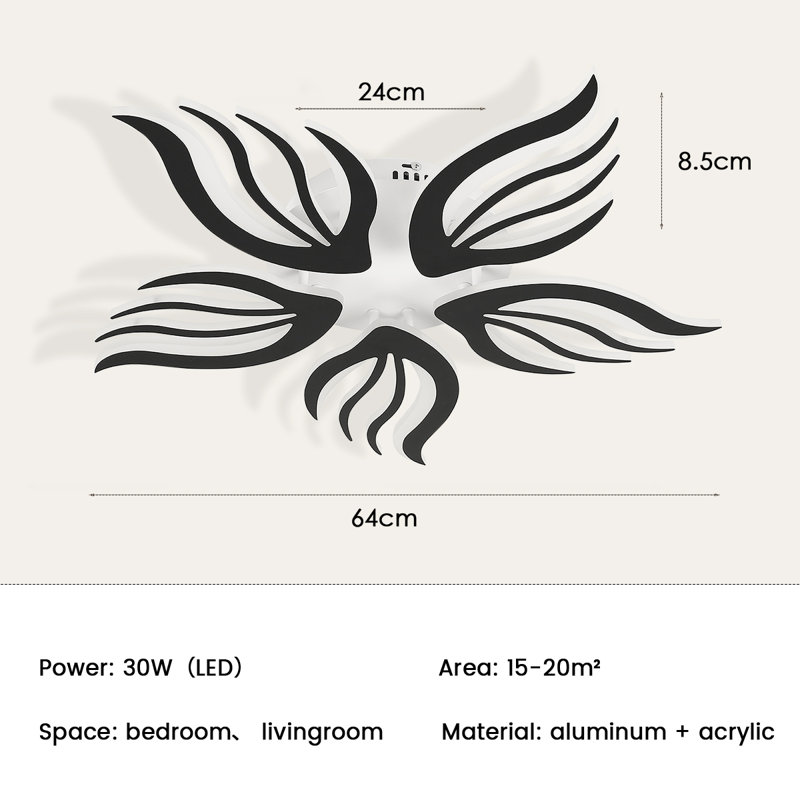 5-Light 64cm Semi Flush Mount