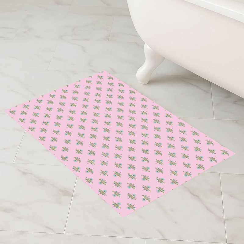 Tapis de bain Flora, Simple - L 34 po x l 21 po, Rose