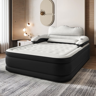 Air Bed With Integrated Pump And Headboard Blow-Up Mattress