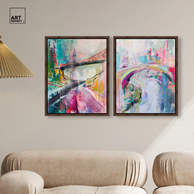 «Urban Illusions», reproduction d'art sur toile encadrée par Art Remedy, cadre en noyer, 16 x 20