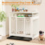 Meuble pour chien de 43,3 pouces pour chiens de grande taille, cage pour chien en bois avec cloison, chenil à double porte avec rangement pour trois tiroirs, maisonnette décorative robuste pour grands chiens de taille moyenne