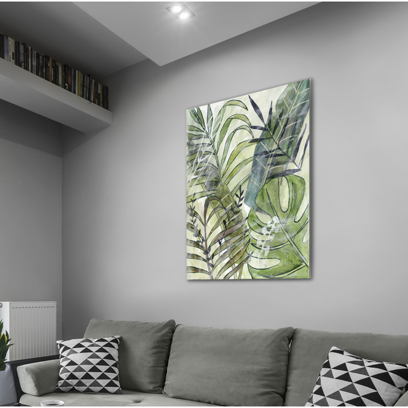« layers palms ii », reproduction sur toile tendue, H 24 po x l 32 po x P 1,5 po