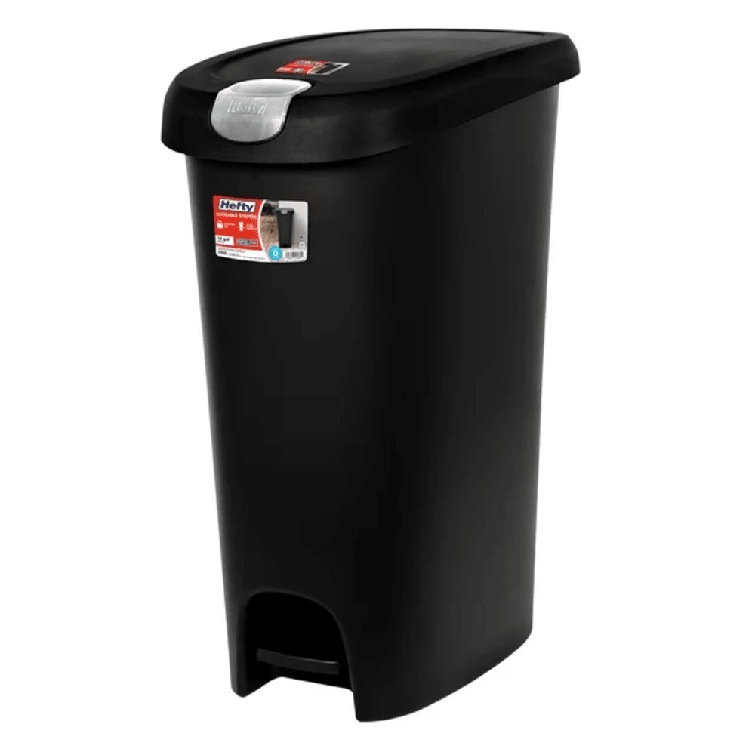 Hefty 13-Gallon White Plastic Trash Can with Lid en 2023