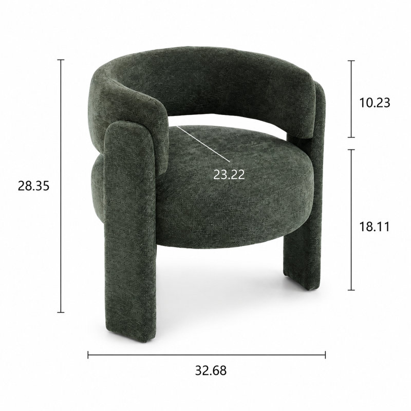 Fauteuil d'appoint moderne sculptural avec structure cylindrique organique et revêtement moelleux pour les espaces de vie contemporains