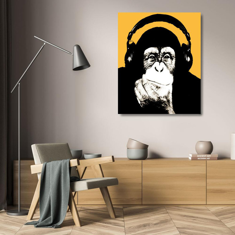Headphones Monkey, 24" H x 20" W