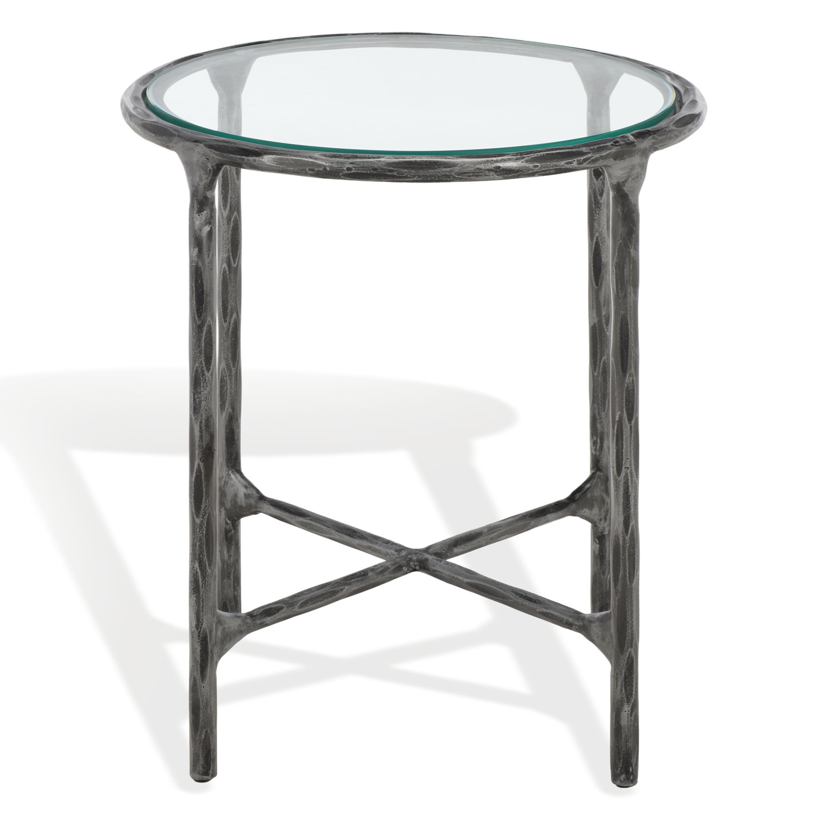 Evelynn 18" End Table, Clear, Silver