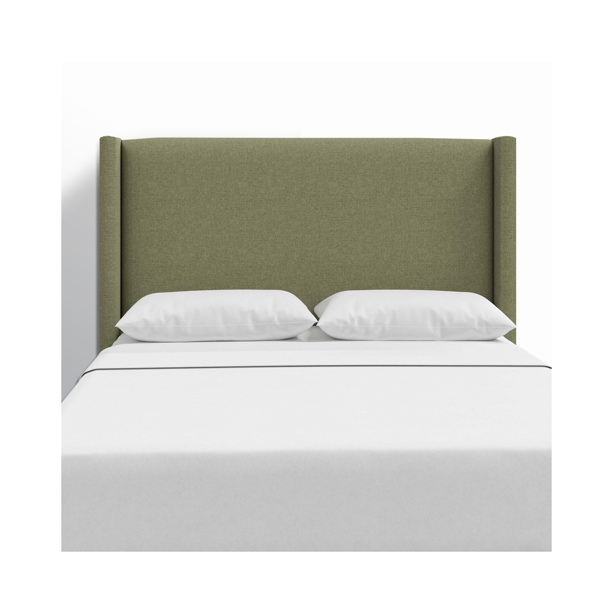 Hanson Upholstered Headboard, Full, Zuma Laurel Textured Linen